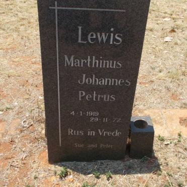 LEWIS Marthinus Johannes Petrus 1919-1972
