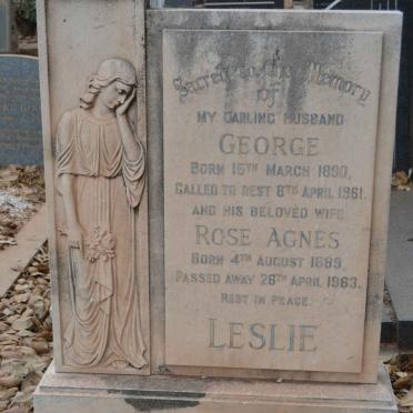 LESLIE George 1890-1961 &amp; Rose Agnes 1889-1963