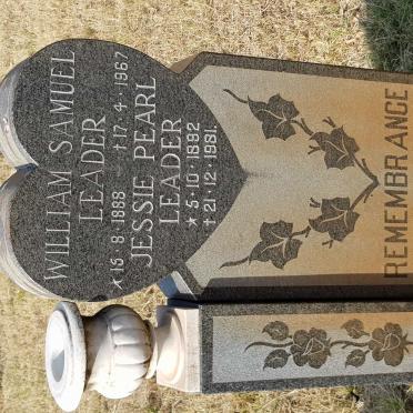 LEADER William Samuel 1888-1967 &amp; Jessie Pearl 1892-1981