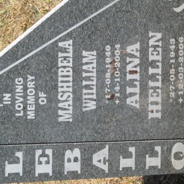 LEBALLO Mashibela William 1940-2004 &amp; Alina Hellen 1943-2006