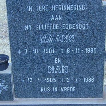 LEGRANGE Maans 1901-1985 &amp; Nan 1905-1986