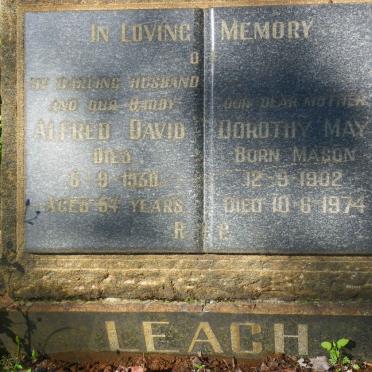 LEACH Alfred David -1950 &amp; Dorothy May MASON 1902-1974