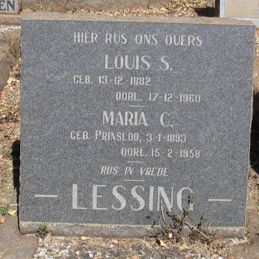 LESSING Louis S. 1882-1960 &amp; Maria C. PRINSLOO 1893-1958