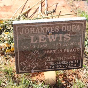 LEWIS Johannes Oupa 1968-2018