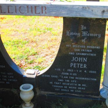LEICHER John Peter 1913-1986 &amp; Dora 1923-1994