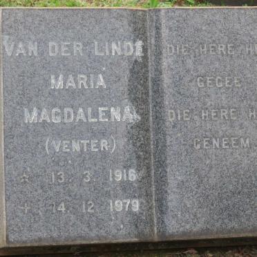 LINDE Maria Magdalena, van der nee VENTER 1916-1979