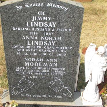 LINDSAY Jimmy 1918-1967 &amp; Anna Norah 1918-2002 :: MOOLMAN Norah Ann 1961-2003