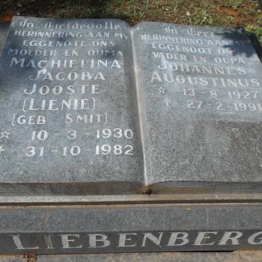 LIEBENBERG Johannes Augustinus 1927-1991 &amp; Machielina Jacoba Jooste SMIT 1930-1982
