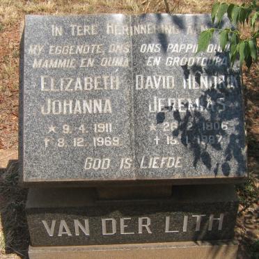LITH David Hendrik Jeremias, van der 1906-1987 &amp; Elizabeth Johanna 1911-1969