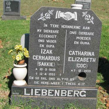 LIEBENBERG Izak Gerhardus 1938-1995 &amp; Catharina Elizabeth 1939-