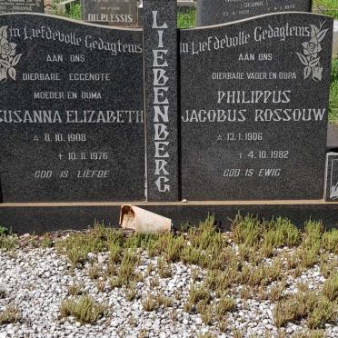 LIEBENBERG Philippus Jacobus Rossouw 1906-1982 &amp; Susanna Elizabeth 1908-1976