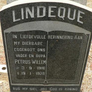 LINDEQUE Petrus Willem 1916-1978