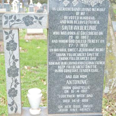 LINDE Smith, van der 1907-1970 &amp; Antonina QUASTELLA 1912-1995