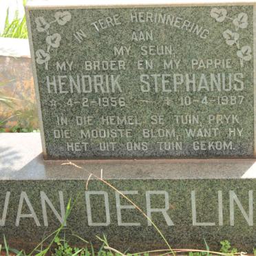 LINDE Hendrik Stephanus, van der 1956-1987