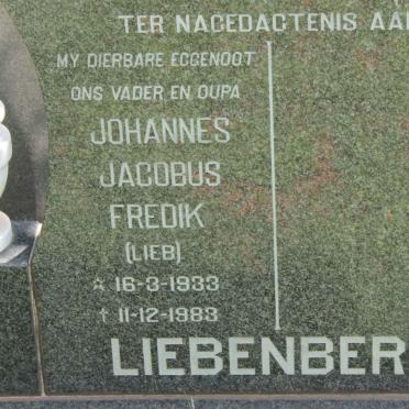 LIEBENBERG Johannes Jacobus Fredik 1933-1983