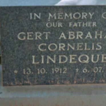 LINDEQUE Gert Abraham Cornelis 1912-1983