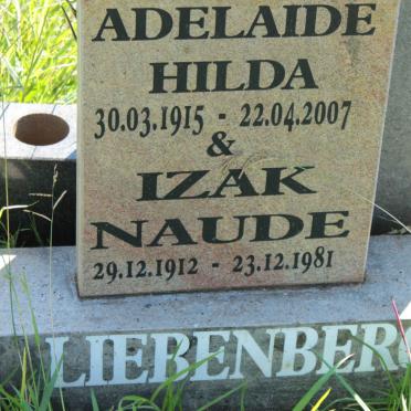 LIEBENBERG Izak Naude 1912-1981 &amp; Adelaide Hilda 1915-2007