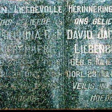 LIEBENBERG David Jacobus 1895-1969 &amp; Wilhelmina 18??-??