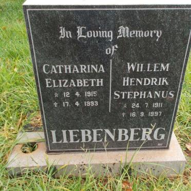 LIEBENBERG Willem Hendrik Stephanus 1911-1997 &amp; Catharina Elizabeth 1915-1993
