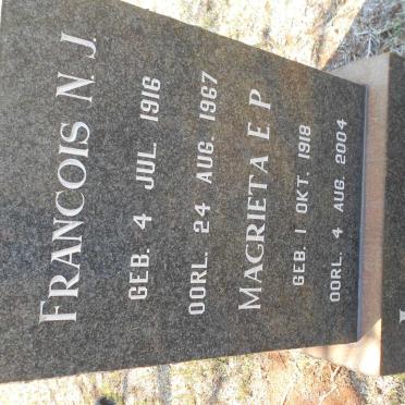 LOOTS Francois N.J. 1916-1967 &amp; Magrieta E.P. 1918-2004