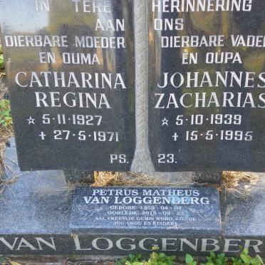LOGGENBERG Johannes Zacharias, van 1939-1995 &amp; Catharina Regina 1927-1971