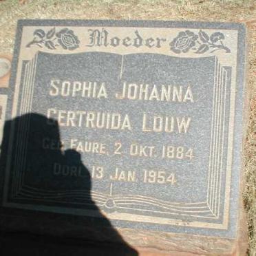 LOUW Sophia Johanna Gertruida nee FAURE 1884-1954