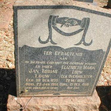 LOUW Jan Tobias 1879-1951 &amp; Elizabeth Maria OVERHOLSTER 1890-1958