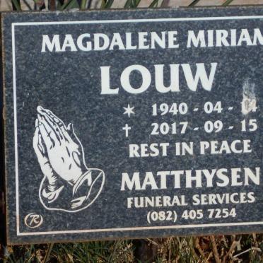 LOUW Magdalene Miriam 1940-2017