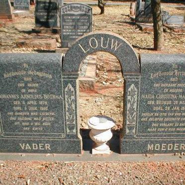 LOUW Johannes Arnoldus Bothma 1879-1958 &amp; Maria Christina Magdalena BEUKUS 1879-1951