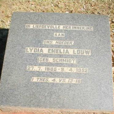 LOUW Lydia Emelia nee SCHMIDT 1885-1952