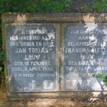 LOUW Jan Tobias 1862-1942 :: LOUW Fransina Aletta 1866-1942