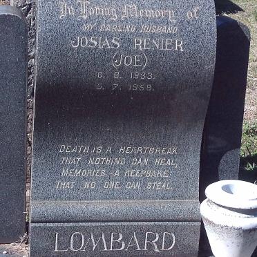 LOMBARD Josias Renier 1933-1958