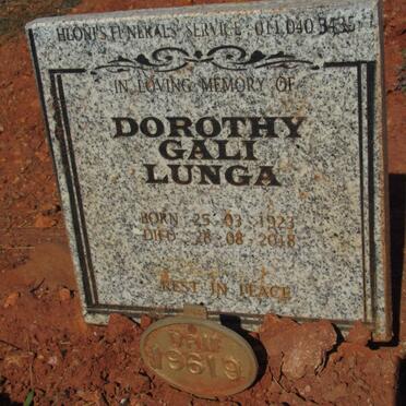 LUNGA Dorothy Gali 1923-2018