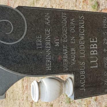 LUBBE Jacobus Lodewickus 1922-1980