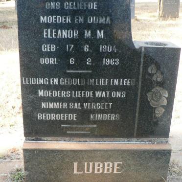 LUBBE Eleanor M.M. 1904-1963
