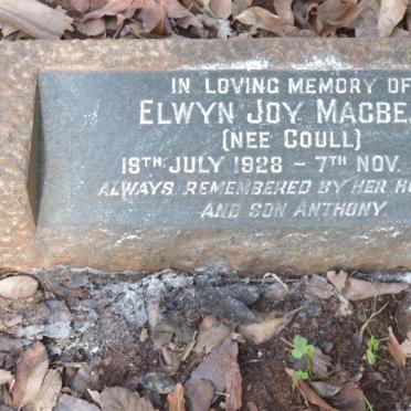 MACBEAN Elwyn Joy nee COULL 1928-1956