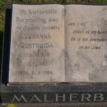 MALHERBE Susanna Gertruida nee MEYER 1933-1954