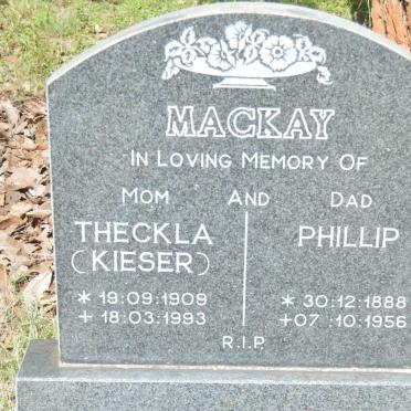 MACKAY Phillip 1888-1956 &amp; Theckla KIESER 1909-1993