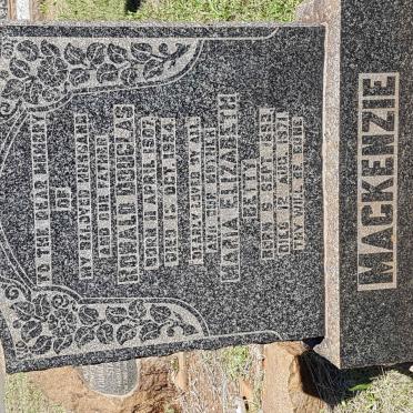 MACKENZIE Ronald Douglas 1907-1954 &amp; Maria Elizabeth 1893-1971
