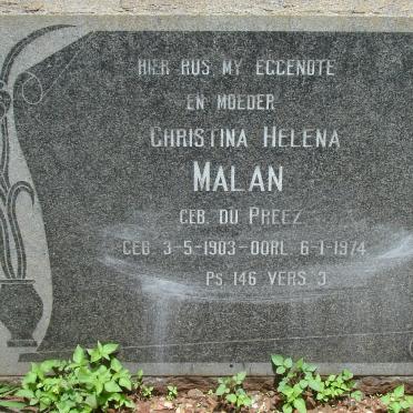 MALAN Christina Helena nee DU PREEZ 1903-1974