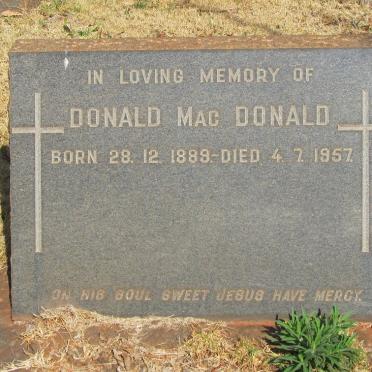 MACDONALD Donald 1889-1957