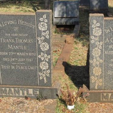 MANTLE Frank Thomas 1892-1957 &amp; A.C.W. -1897-1952