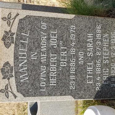MANUELL Herbert Joel 1885-1979 &amp; Ethel Sarah 1895-1986 :: MANUELL Eric Stephen 1930-1996