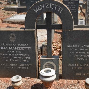 MANZETTI  Mameli 1905-1988 &amp; Amedea 1918-1999 :: MANZETTI Anna -1958