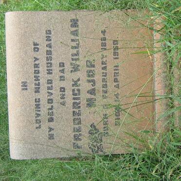 MAJOR Frederick William 1884-1950 &amp; Johanna Isobella 1890-1972