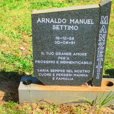 MANZETTI Arnaldo Manuel Settimo 1958-1991