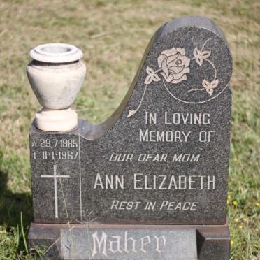 MAHER Ann Elizabeth 1885-1967