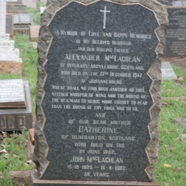 MACLACHLAN Alexander -1947 &amp; Catherine -1952 :: MACLACHLAN John 1925-1982