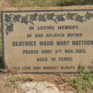 MATTHEWS Beatrice Maud Mary -1953
