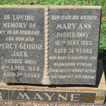 MAYNE Percy George -1948 &amp; Mary Ann -1960